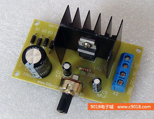 LM317T可调稳压电源电路电子制作套件 散件 DC1.25V 12V连续可调